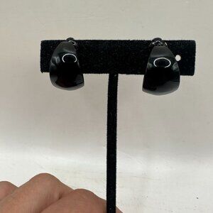 Black Hoop Clip-On Earrings For Women